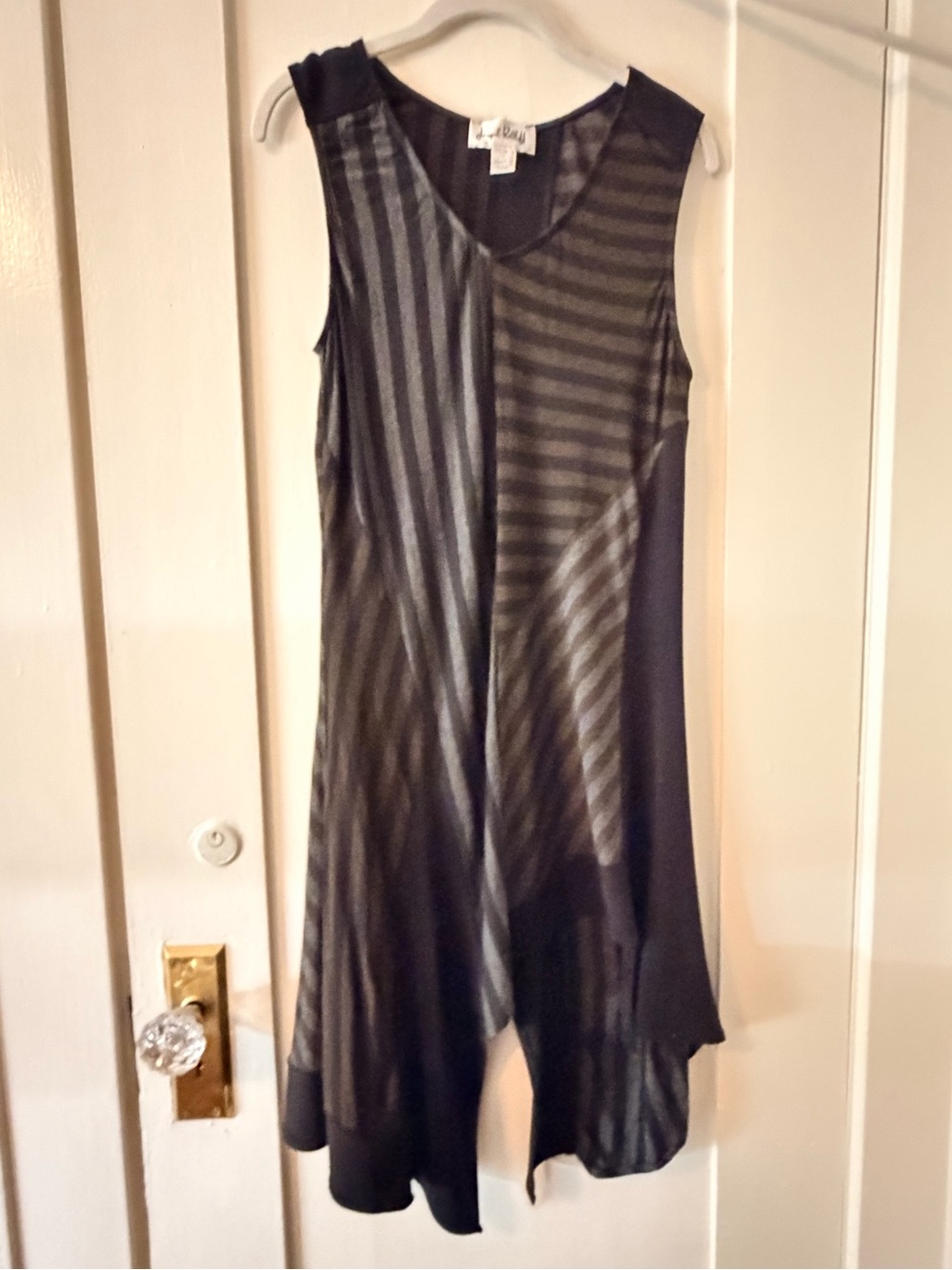 Joseph Ribkoff Striped Asymmetric Drape Top Tunic Dress Size 10